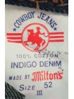 Джинсы Milton's Cowboy India начало 80-х СССР 52р W36L32